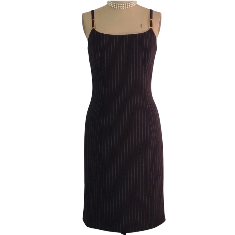 Escada Navy Pinstripe Dress